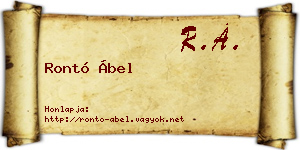 Rontó Ábel névjegykártya