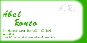 abel ronto business card